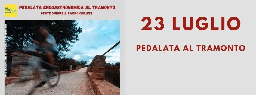 Pedalata Enogastronomica al Tramonto ospite d’onore il panino cegliese