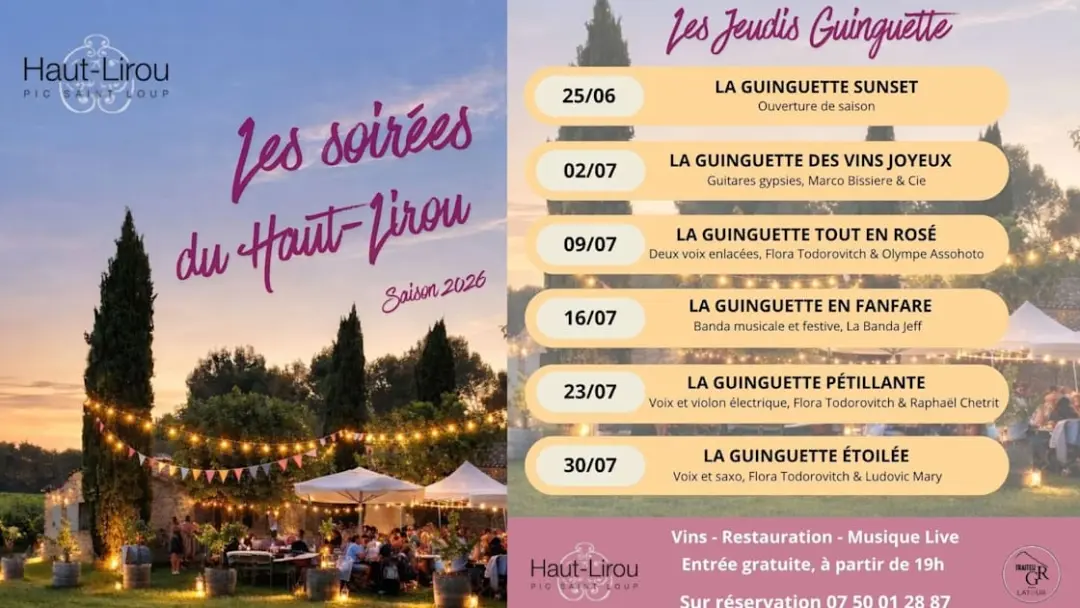 Les Jeudi Guinguette Au Domaine Haut-Lirou En Pic Saint Loup