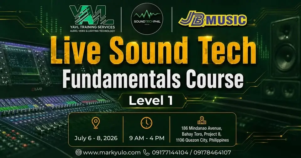 MANILA: LIVE SOUND TECH FUNDAMENTALS COURSE (LST1)AUDIO SYSTEMS|PATCHING|MIXERS|ROUTING|TROUBLESHOOT