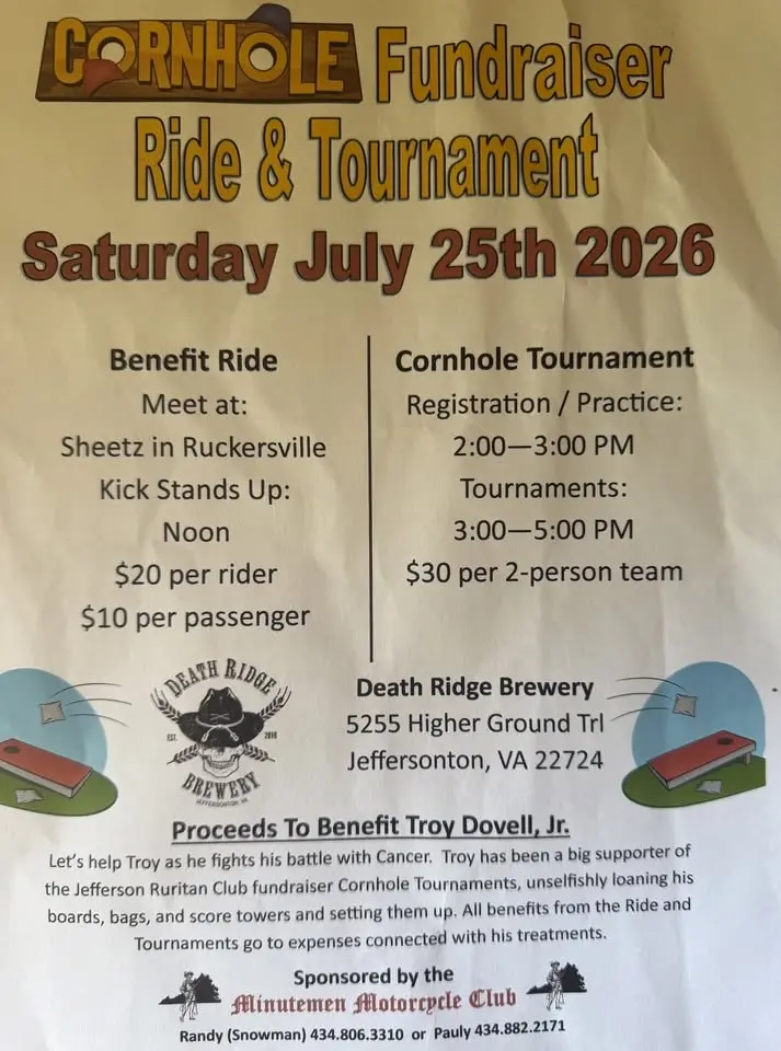 Cornhole Fundraiser Ride & Tournament 