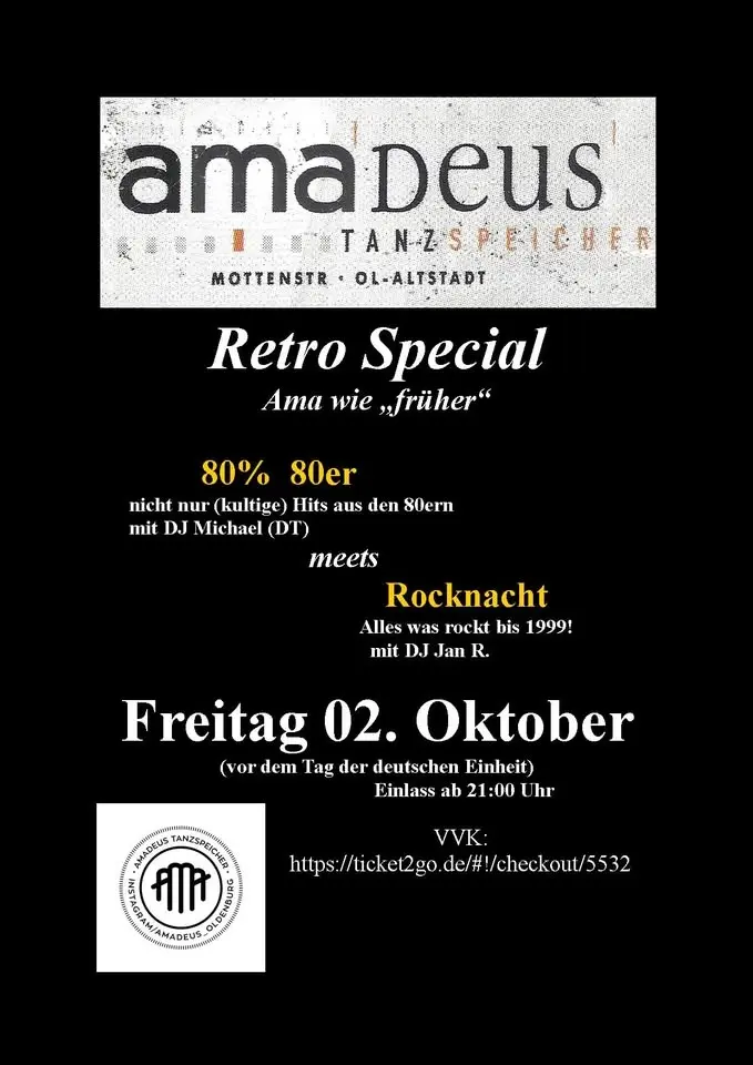 Amadeus Retro special 80% 80er meets Rocknacht