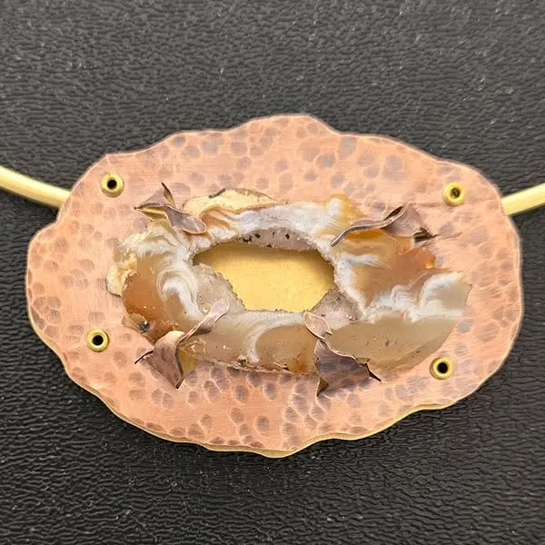Oco Agate Double Layer Pendant – Cold Connections - In-Person Jewelry Class