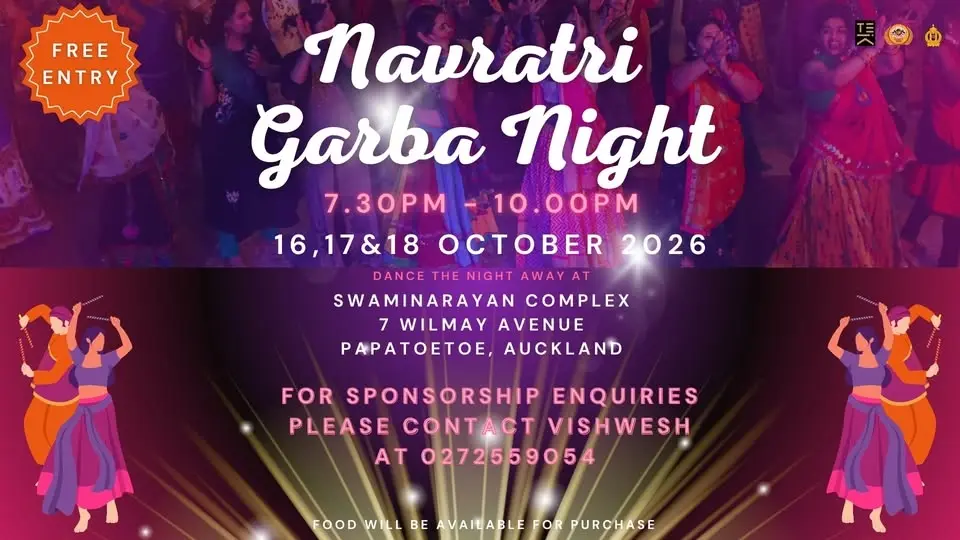 Auckland Navratri Garba Night 2026 | FREE Entry