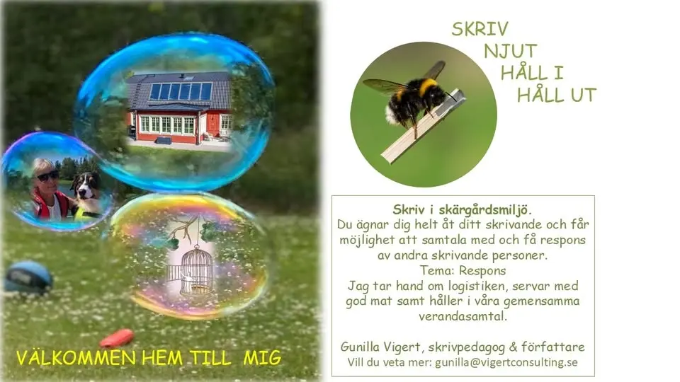 Skrivgädje i skärgårdsmiljö