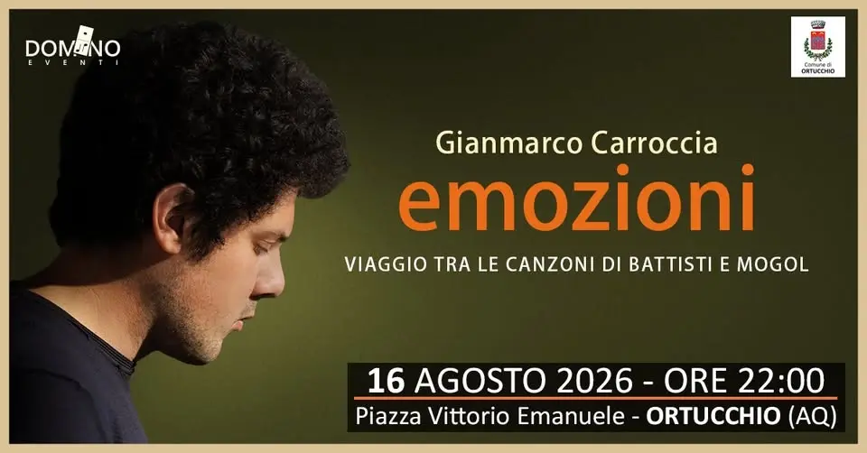 Emozioni 2026 Gianmarco Carroccia in concerto live ad Ortucchio