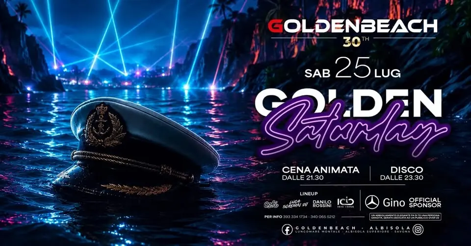 Sabato 25 Luglio 2026 🌟Golden Saturday e cena cantata🌟