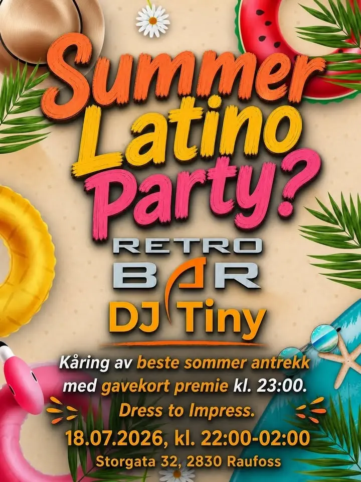☀️🌴 Summer Latino Party på Retro Bar! 🌴☀️