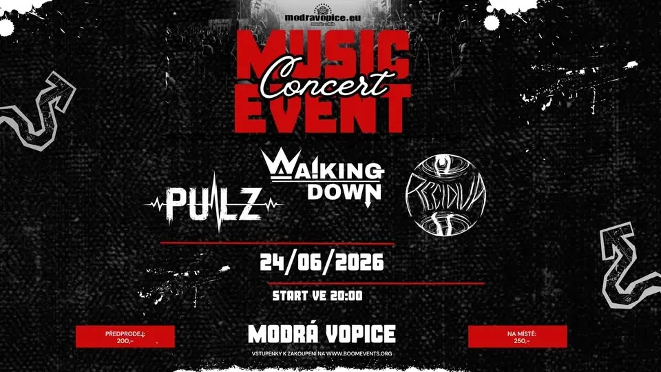 Pulz + Walking Down + Recidiva I Modrá Vopice