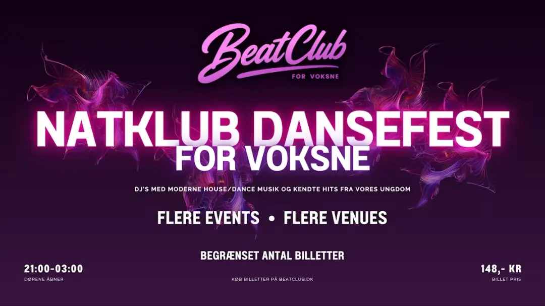 BeatClub - Natklub dansefest for voksne på Le Bonaparte i Kbh