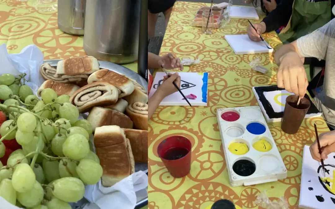 Canvasmålning och picknik