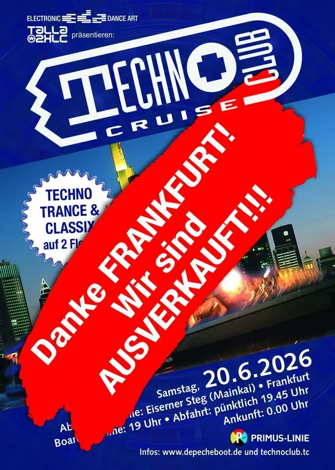 AUSVERKAUFT - TechnoclubCruise 2026 mit Talla 2XLC and more - 2 Floors