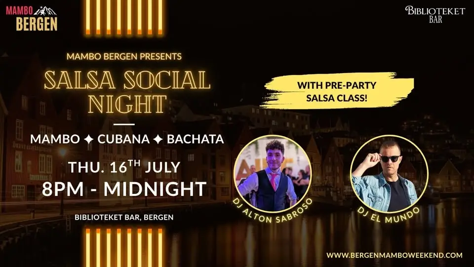 ✨ Thursday Social 16/07 ✨ Salsa & Bachata - by Mambo Bergen 💃🕺