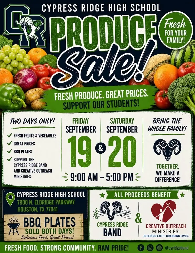 Cypress Ridge HS Produce Sale 2026