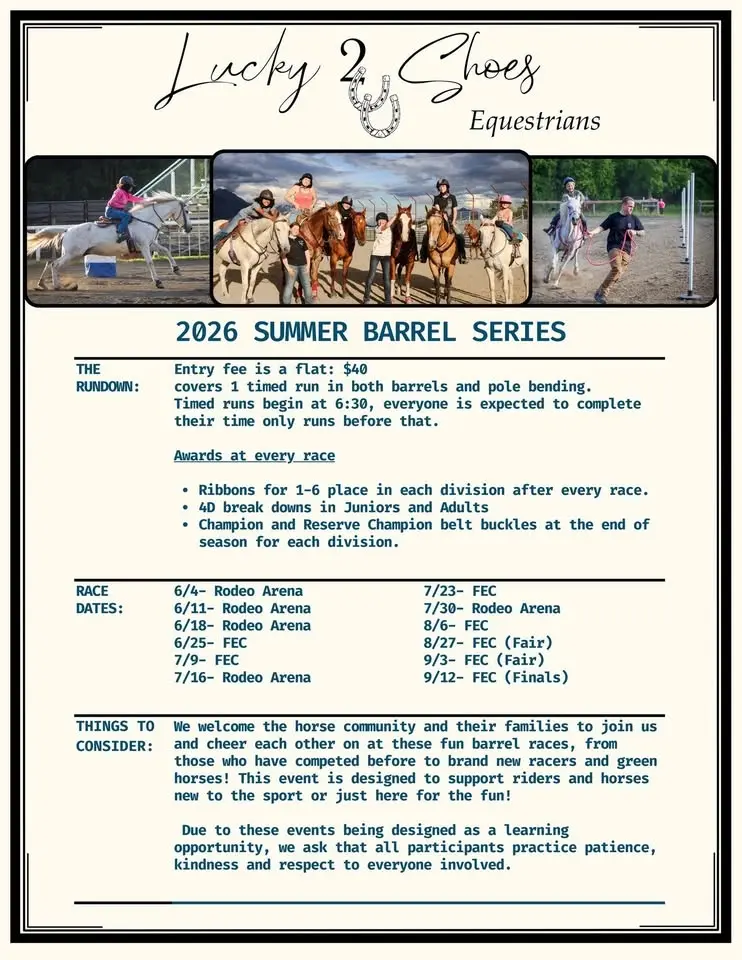 Lucky 2 Shoes Barrel Series- Race 8 of 12: *Rodeo Arena*