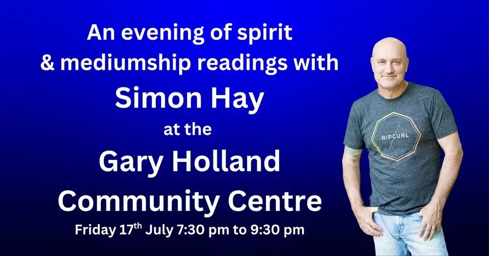 Aussie medium Simon Hay at the Gary Holland Community Centre