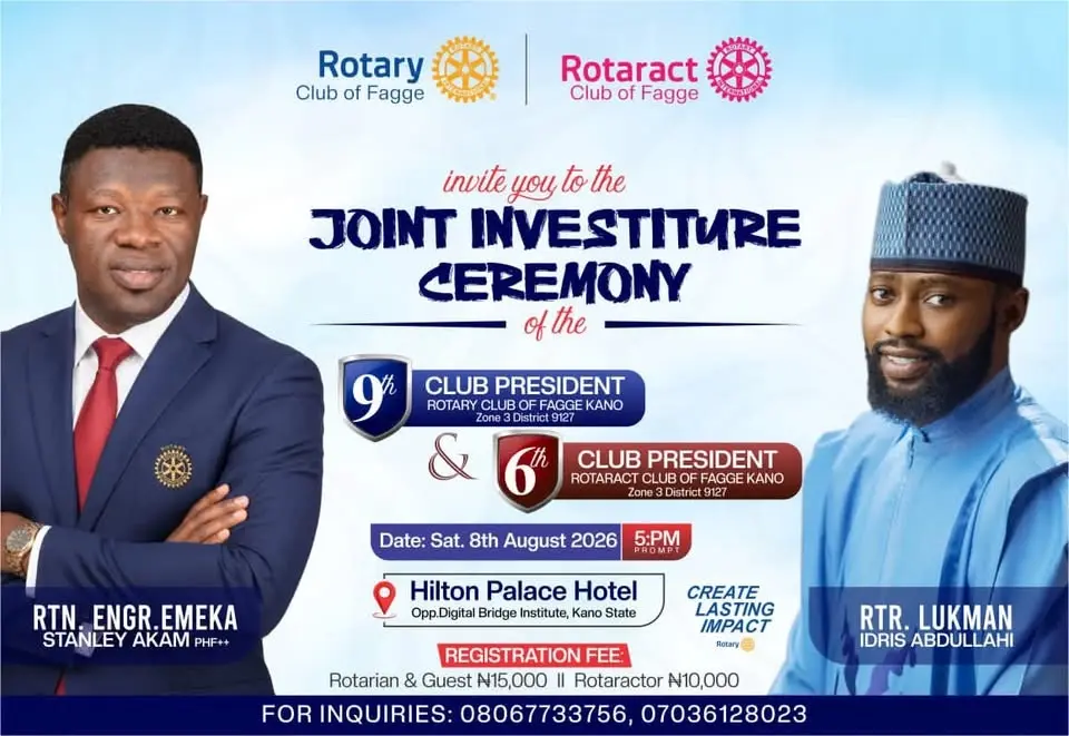 Rotary Club of fagge investiture.