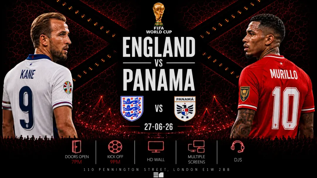 England and Panama Free Entry + Free Drink Game on. Party after