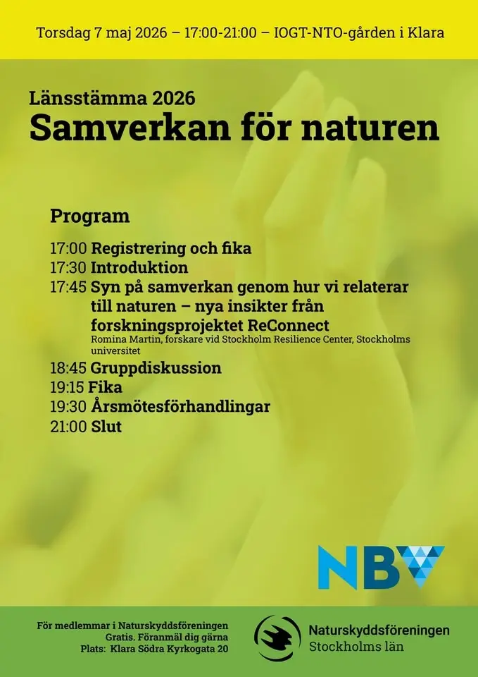 Länsstämma Stockholm 2026: Samverkan för naturen