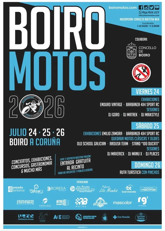 Concentración Motera BOIROMOTOS Boiro, A Coruña. Organiza Motoclub BOIROMOTOS