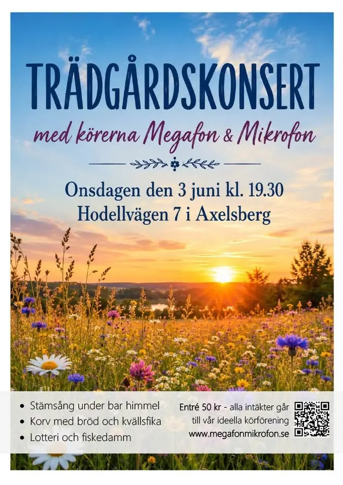 Trädgårdskonsert med körerna Megafon & Mikrofon