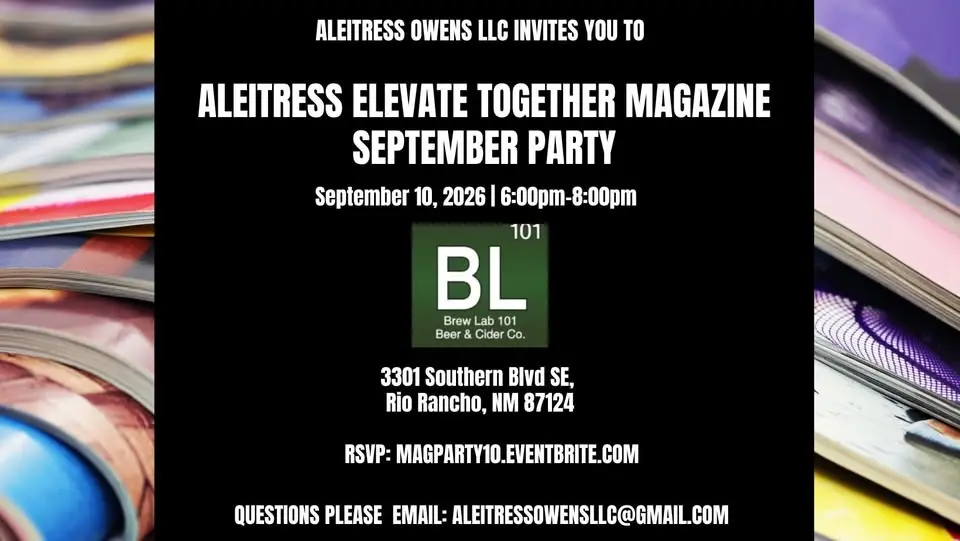 Aleitress Elevate Together Magazine September Party