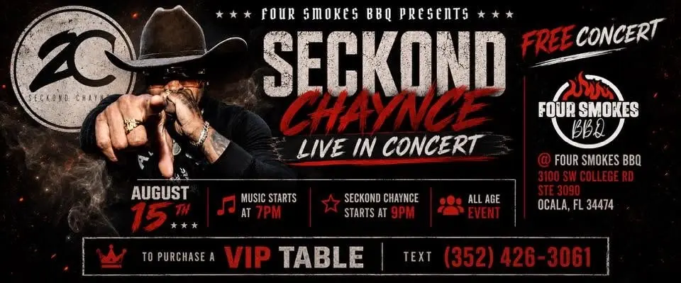 Seckond Chaynce LIVE at Four Smokes BBQ (FREE)