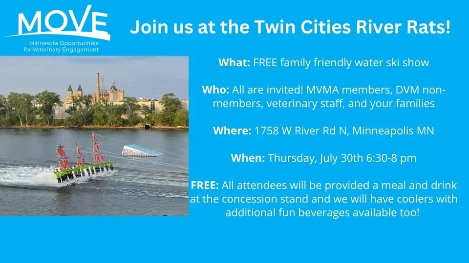 Join MOVE at the River Rats! A low-key, family-friendly way to hang w/ other vet professionals!