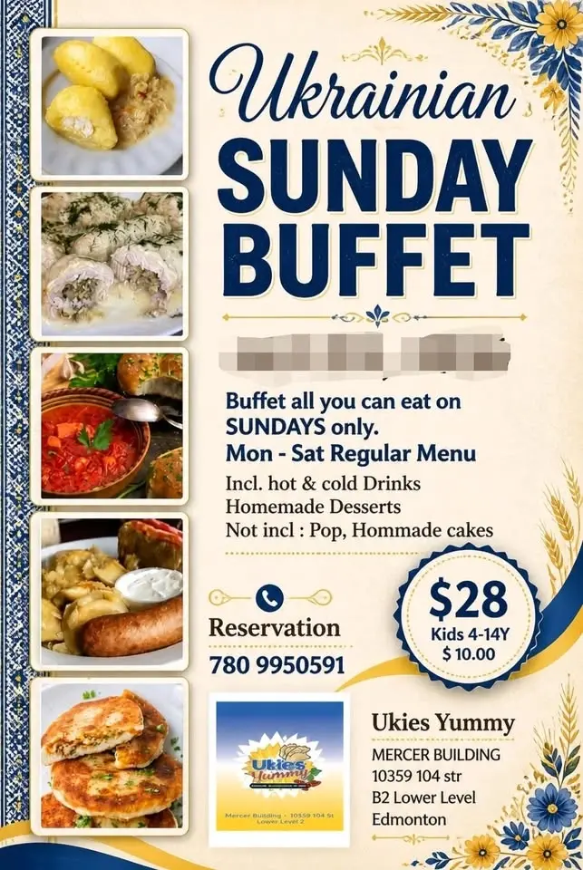 Sunday's Ukrainian Buffet at Ukies Yummy (All You Can Eat)