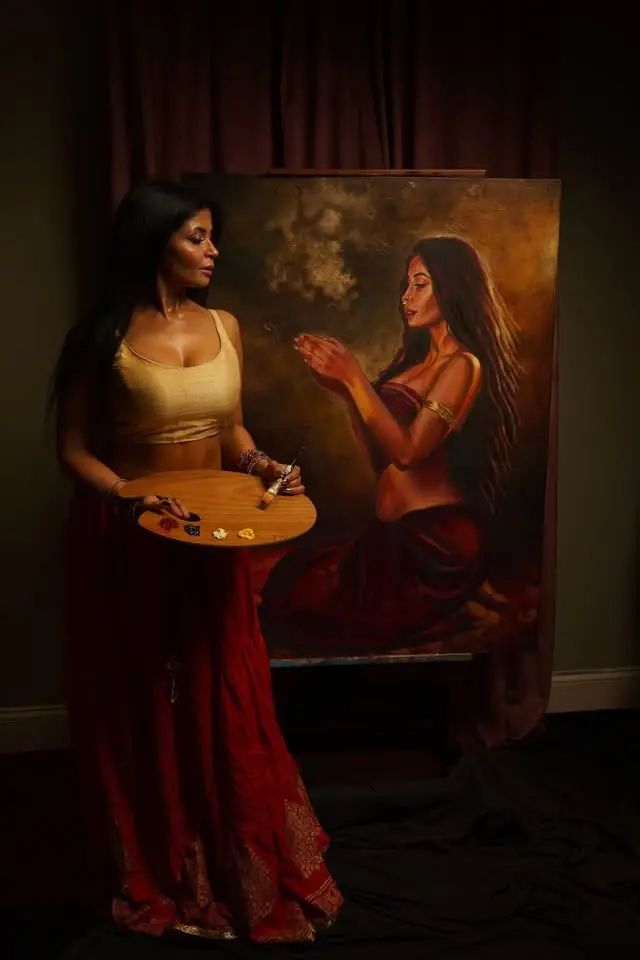 Self portrait Art Show - Gilded in Two Suns 