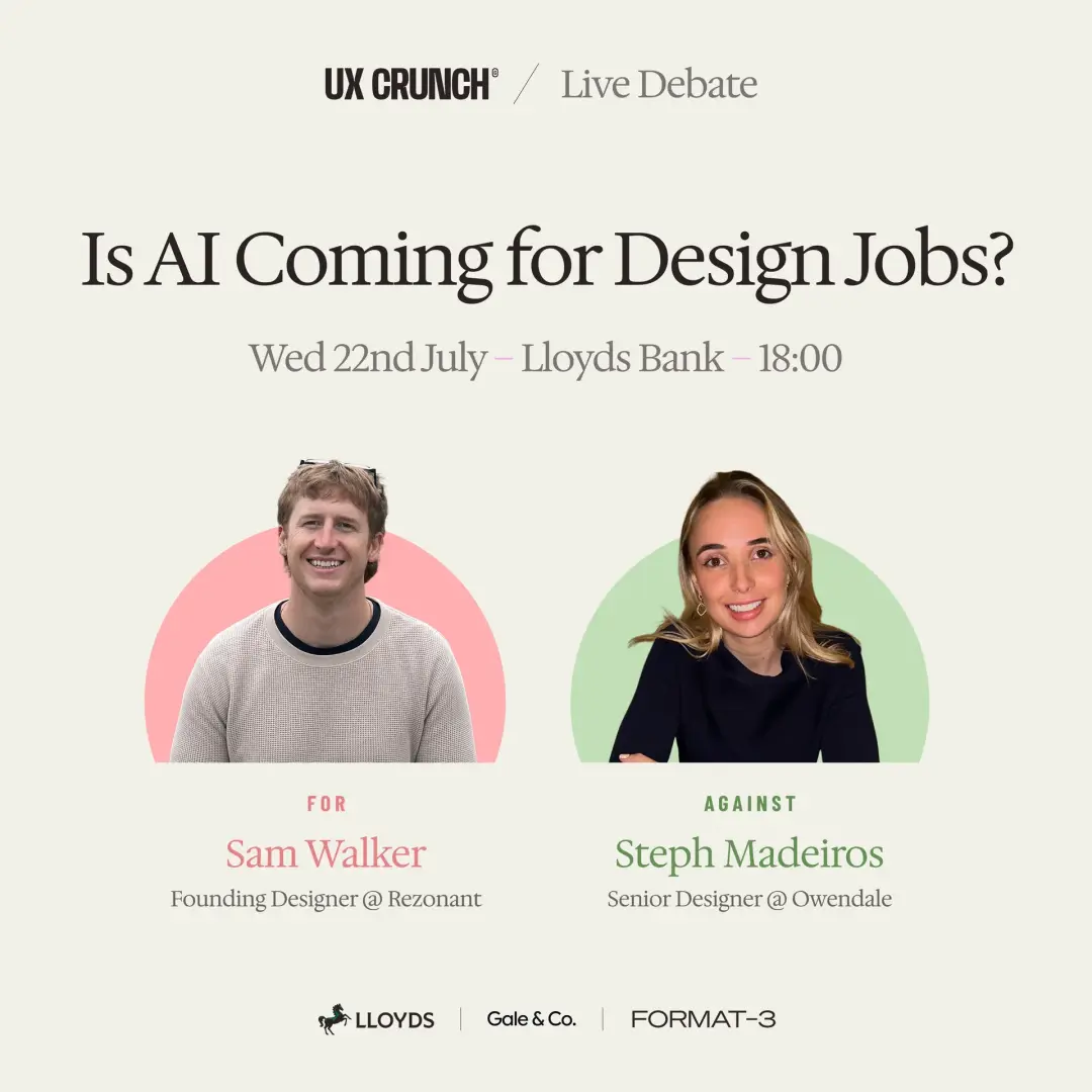 UXCrunch July: Debate, Is AI Coming for Design Jobs?