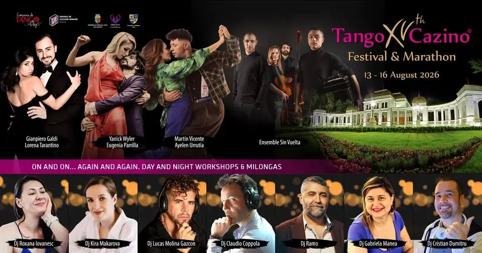 TANGO CAZINO 2026 Festival & Marathon, August 13-16, Cluj-Napoca, Romania