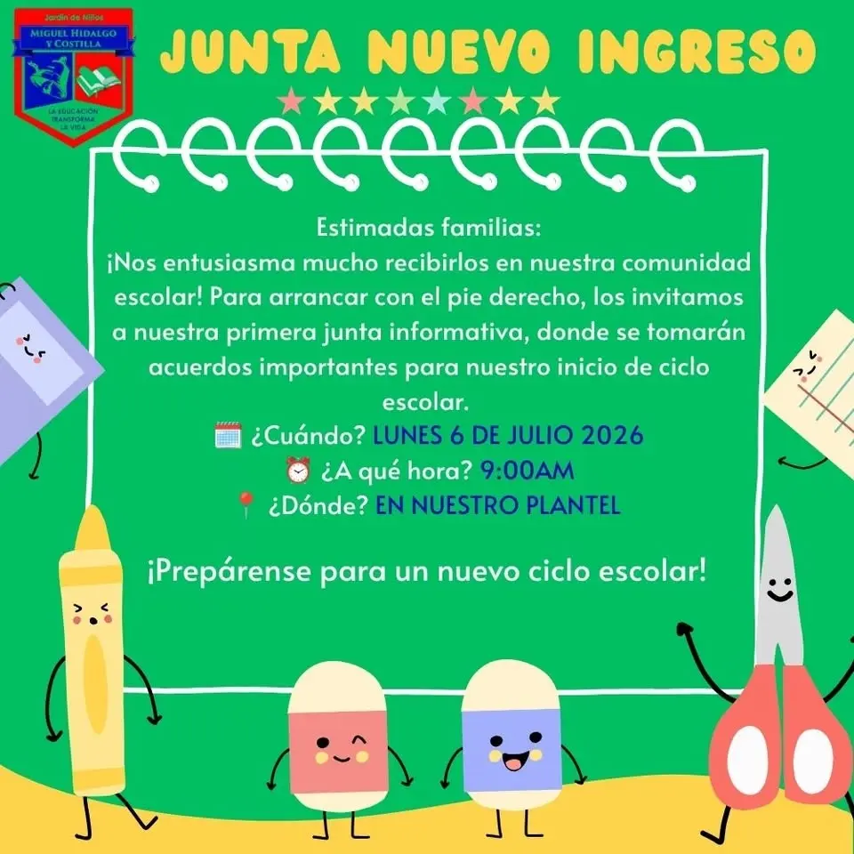 JUNTA NUEVO CICLO ESCOLAR 26-27