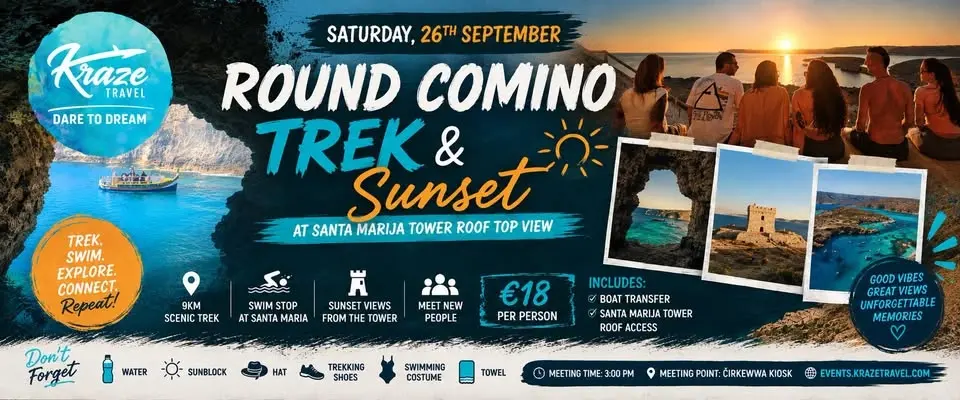 Round Comino with Sunset from the Towers Rooftop