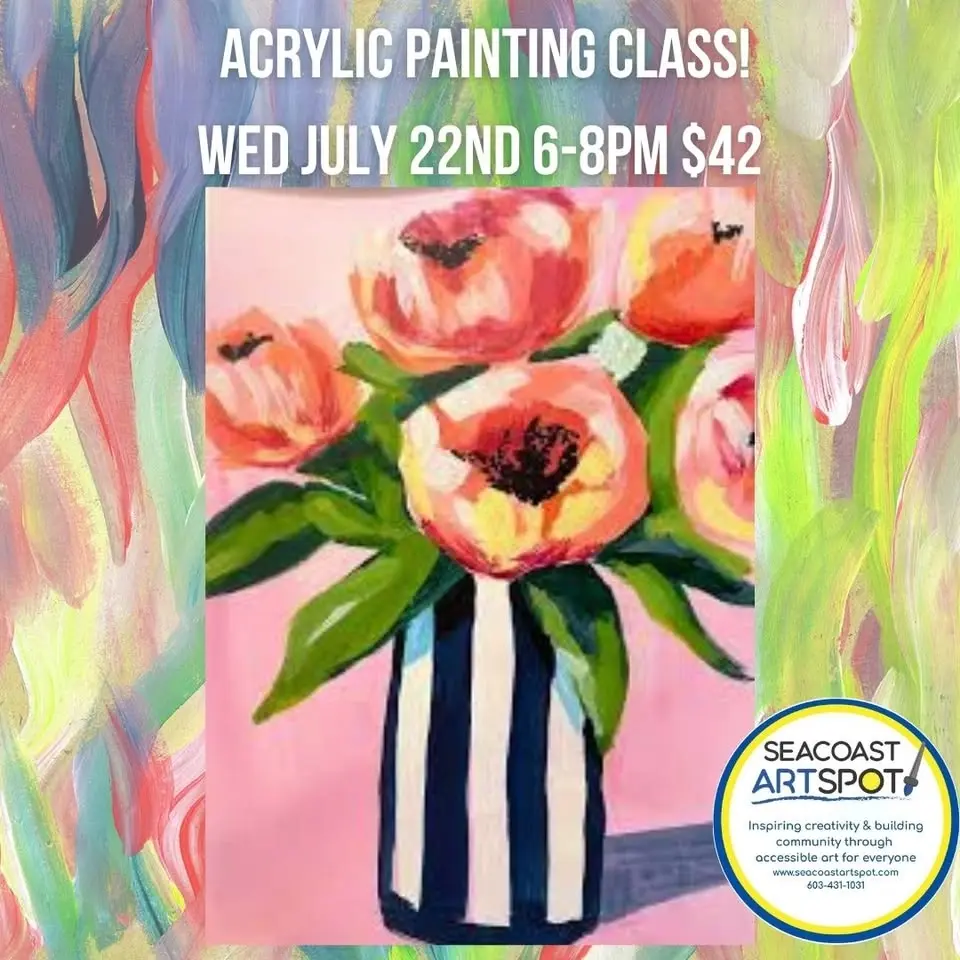 Acrylic Painting Workshop: Bright Peonies! $42