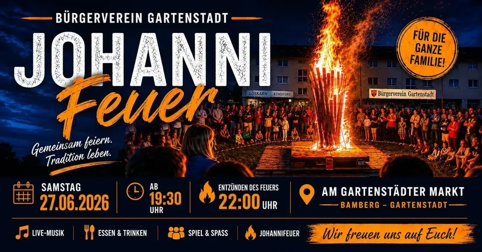 Johanni-Feuer in der Gartenstadt