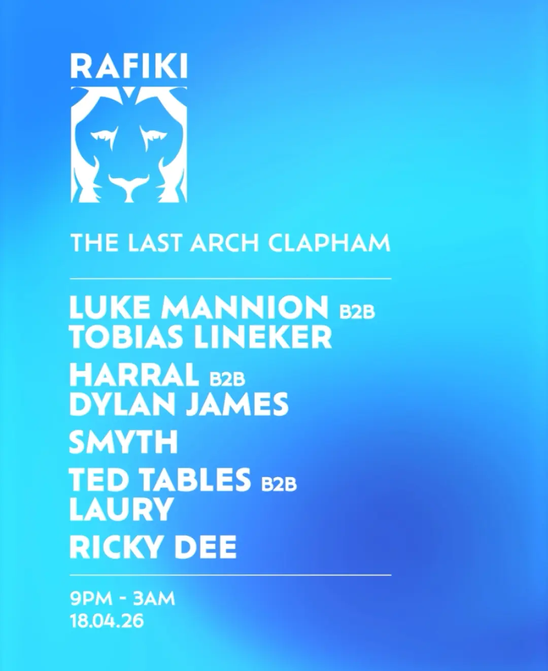 Rafiki presents: Luke Mannion B2B Tobias Lineker + Support