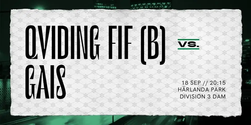 Div 3 Dam: Qviding FIF (B) - GAIS
