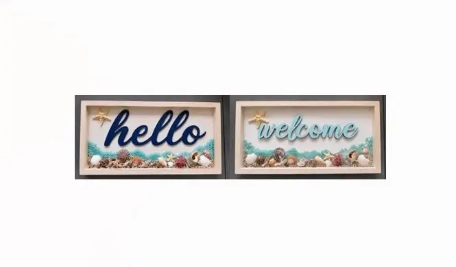 Hello or Welcome Coastal Theme Wood Panel Craft Workshop at Parkside Deli in Cape Coral