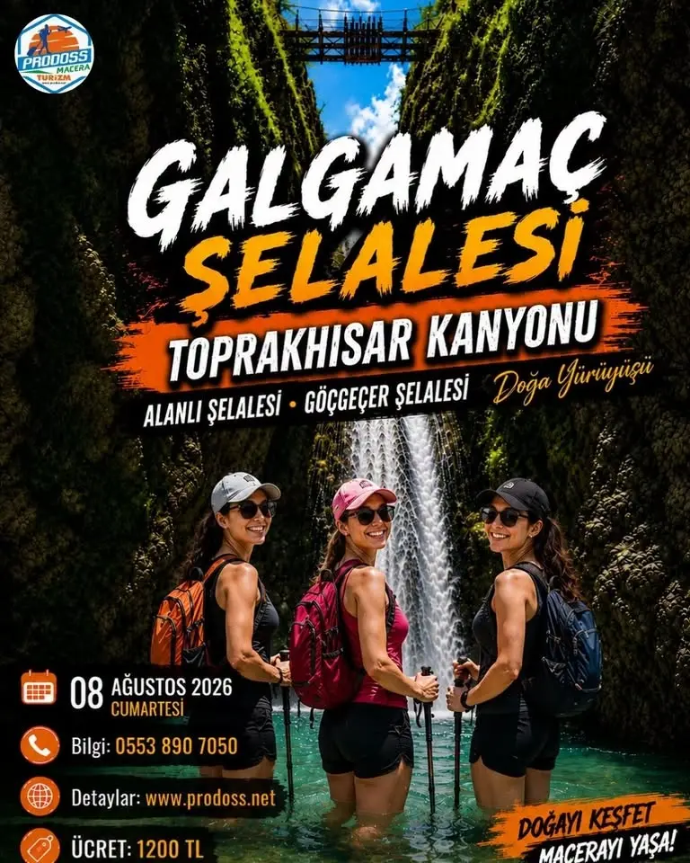 Prodoss GALGAMAÇ ŞELALESİ Yüzme Şenliği ve TOPRAKHİSAR KANYONU Doğa Yürüyüşü