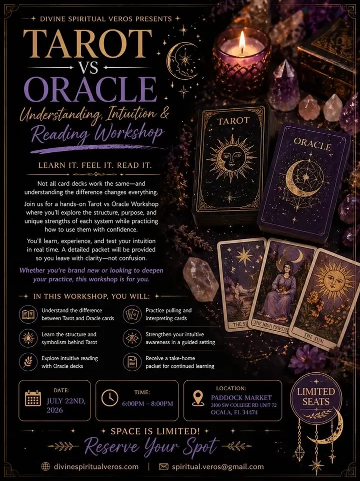 Tarot vs Oracle: Understanding, Intuition & Reading Workshop