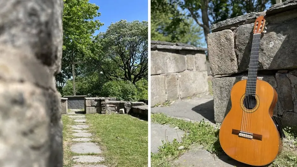 Musik och allsång i Härlanda kyrkoruin