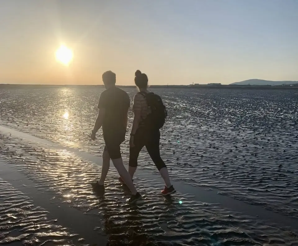 Piel Island: Sunset Walk Across the Sands