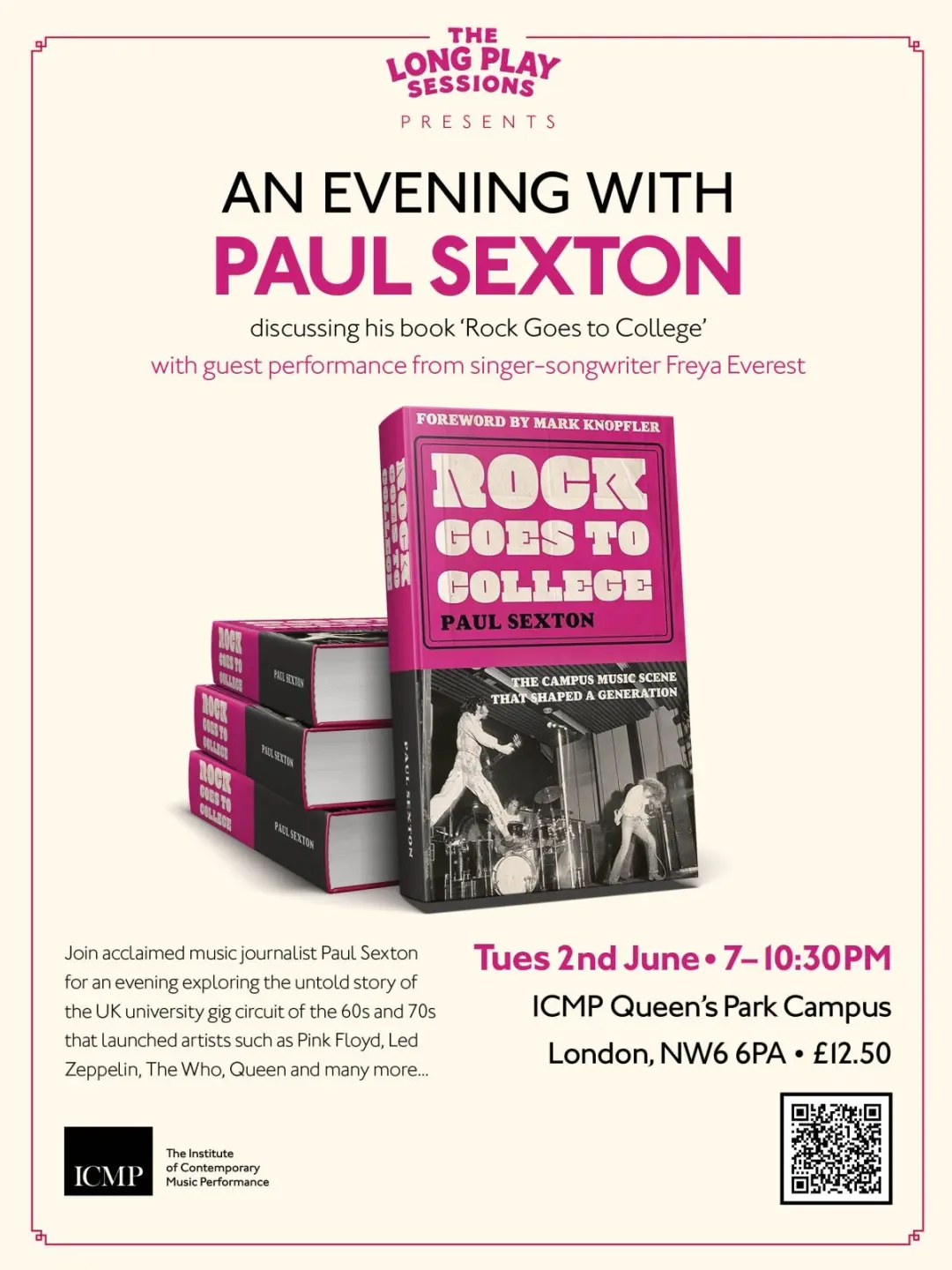 The Long Play Sessions: Paul Sexton with Rock Goes to College (Special performance from Freya Everest)