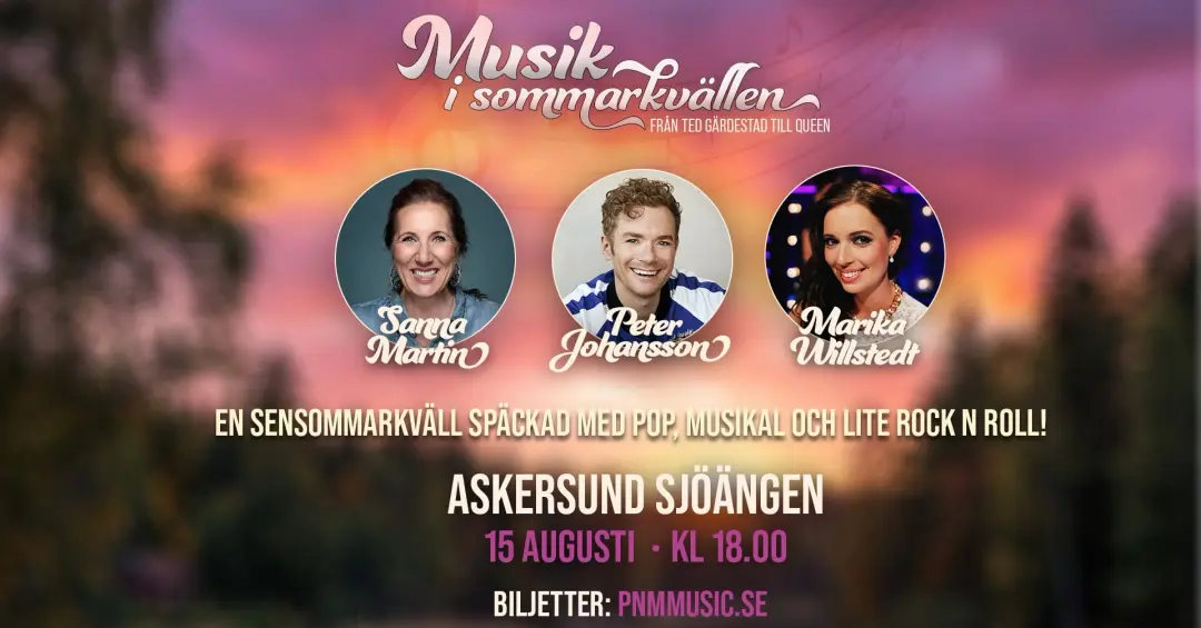 Musik i sommarkvällen - med Peter Johansson, Sanna Martin och Marika Willstedt