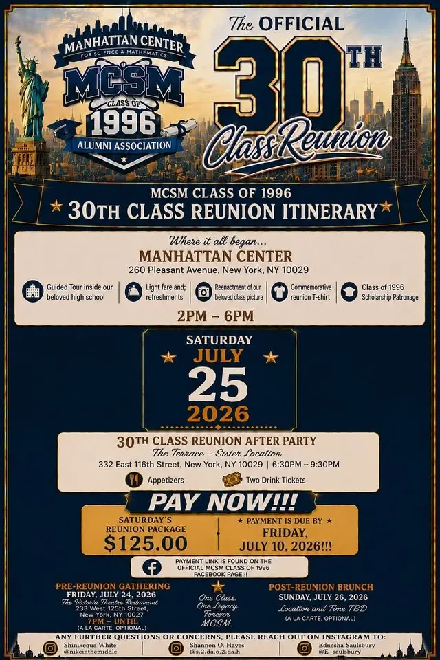 MCSM Class of 1996-30th Class Reunion (OFFICIAL)