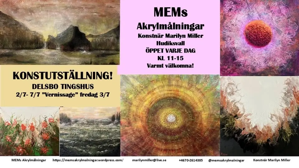 KONSTUTSTÄLLNING DELSBO TINGSHUS KONSTNÄR MARILYN MILLER