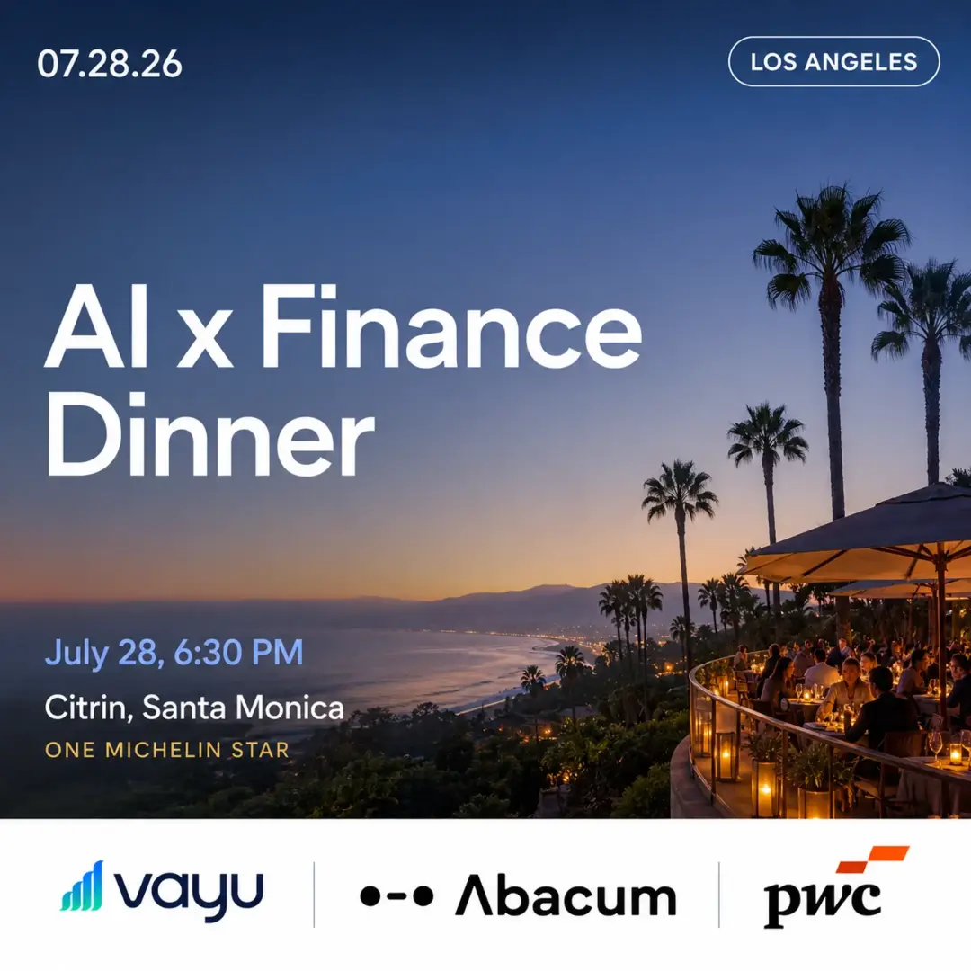 AI x Finance Dinner at Citrin with PwC, Vayu & Abacum