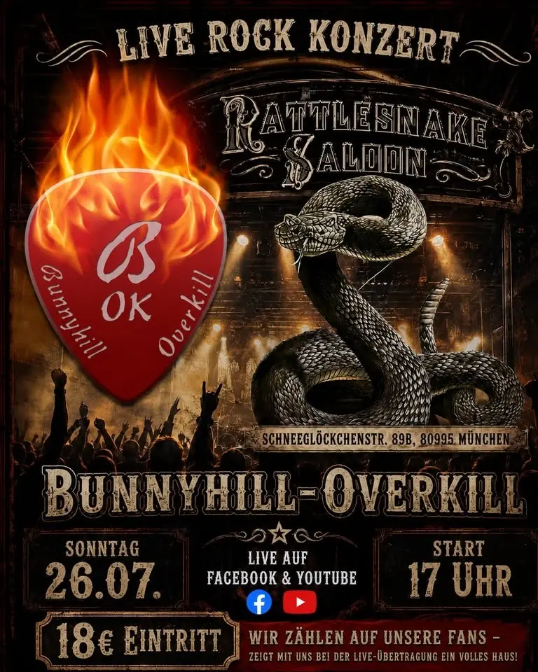 Bunnyhill-Overkill live im Rattlesnake Saloon!