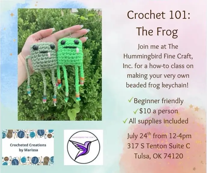 CREATIVE FUN AT THE HUMM WITH MARISSA HENRY:  CROCHET 101 - THE FROG