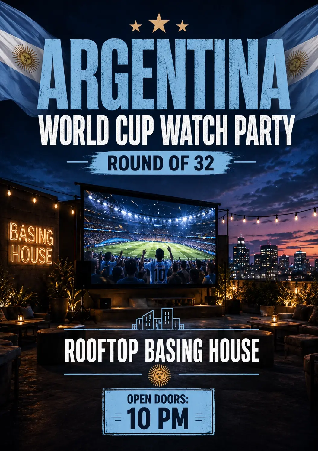 Argentina World Cup Rooftop Watch Party - Round of 32
